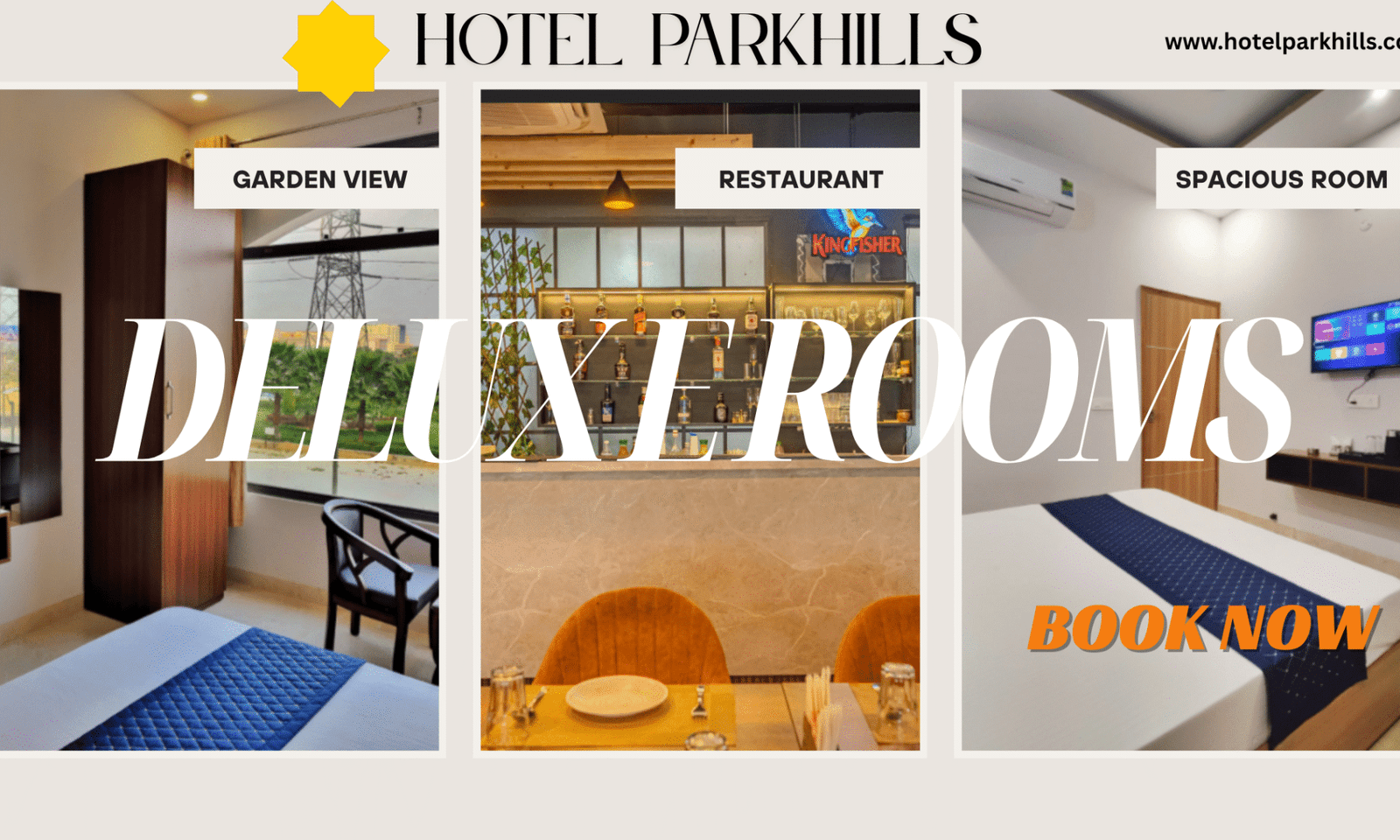 Luxurious deluxe room with king-size bed, modern furnishings, and ambient lighting