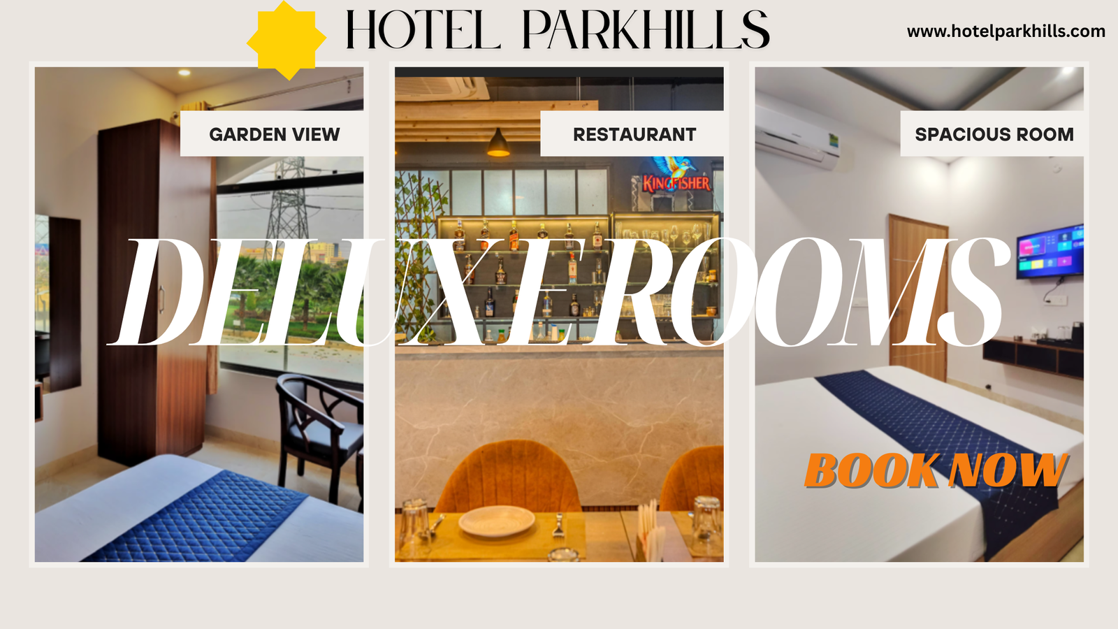 Luxurious deluxe room with king-size bed, modern furnishings, and ambient lighting