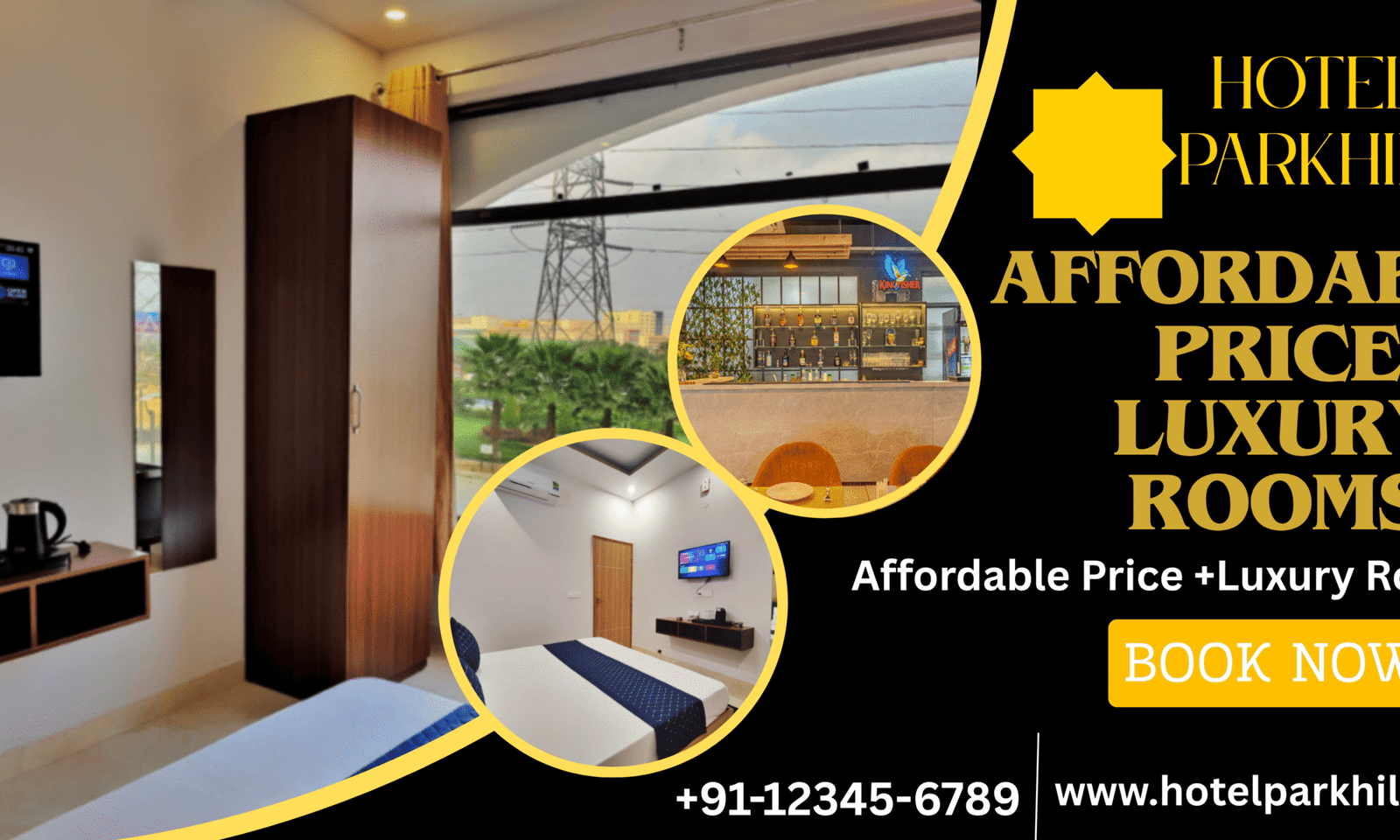 Hotel Parkhills exterior with modern design and welcoming entrance promoting affordable price rooms