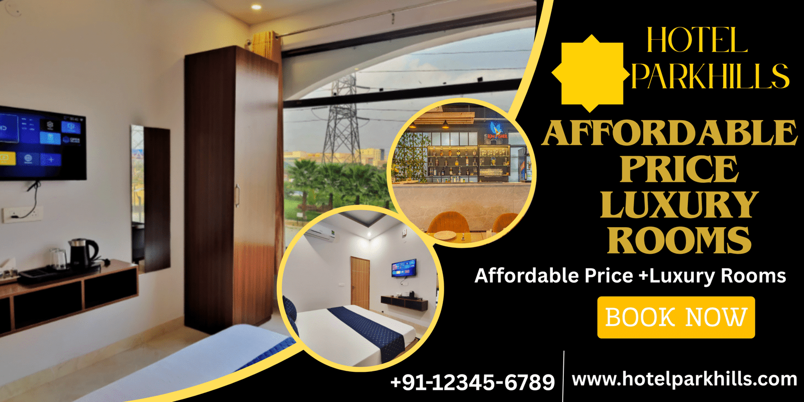 Hotel Parkhills exterior with modern design and welcoming entrance promoting affordable price rooms