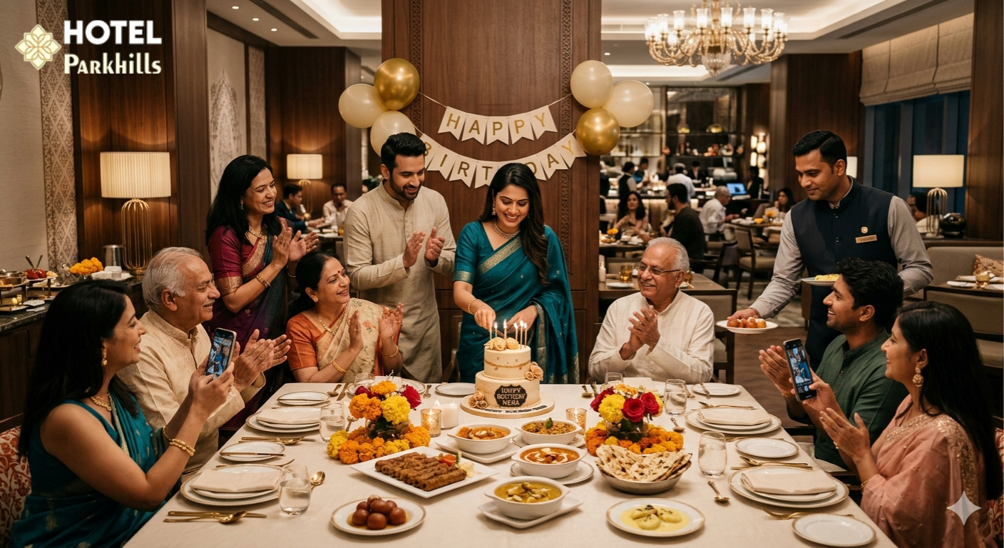 birthday celebration at a hotel restaurant